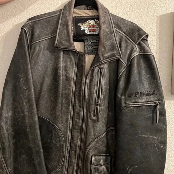 Men’s Harley Davidson Vintage Distressed Leather Jacket